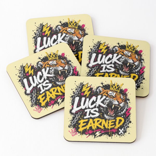 Item preview, Luck Is Earned – Graffiti Tiger Motivational Art designed and sold by Dogandesighn.