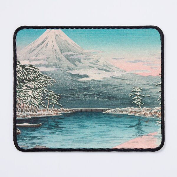 Item preview, Mount Fuji in Snow by Shotei Takahashi Vintage Japanese Woodblock Print designed and sold by vekotpu.