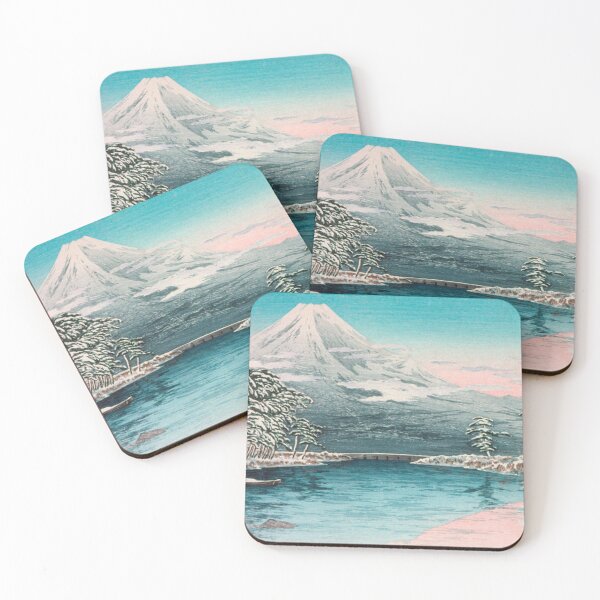 Item preview, Mount Fuji in Snow by Shotei Takahashi Vintage Japanese Woodblock Print designed and sold by vekotpu.