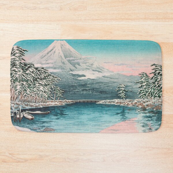Item preview, Mount Fuji in Snow by Shotei Takahashi Vintage Japanese Woodblock Print designed and sold by vekotpu.