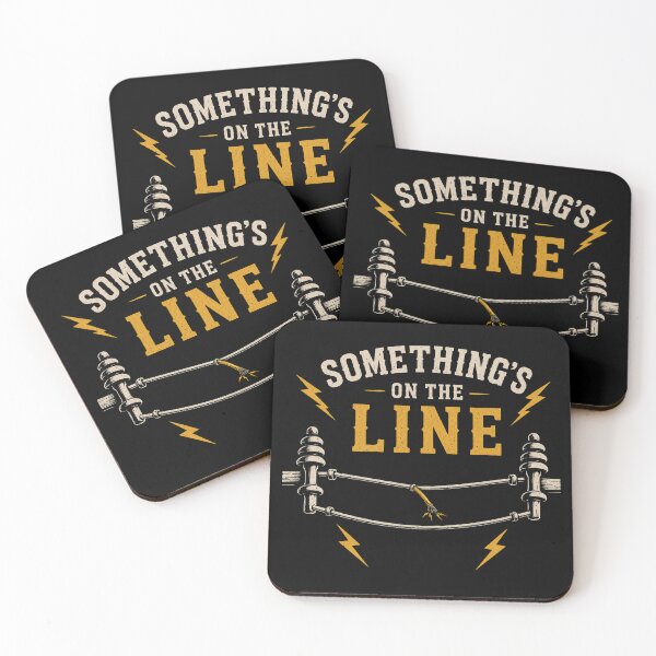 Item preview, Something's On The Line Funny Lineman Vintage Electric Utility Worker Gift designed and sold by RusticMeadow.