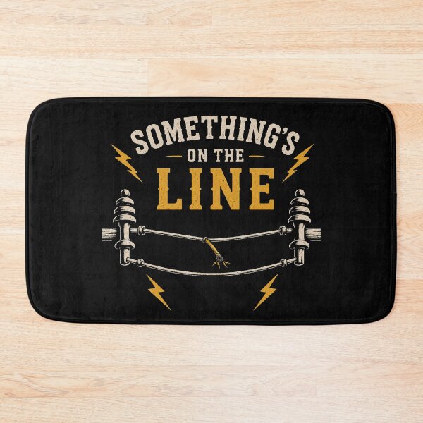 Item preview, Something's On The Line Funny Lineman Vintage Electric Utility Worker Gift designed and sold by RusticMeadow.