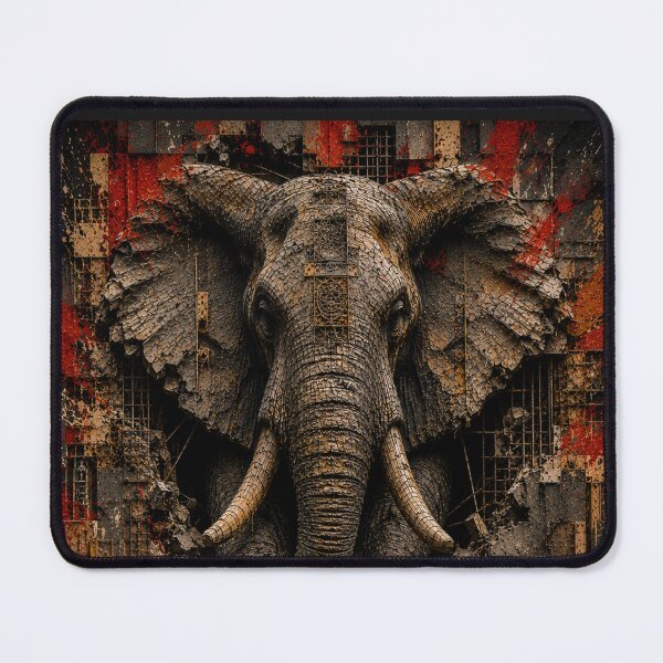 Item preview, Sovereign Operator Built Brutalist Industrial Wall Art Elephant Office Canvas designed and sold by SavannaStrikes.