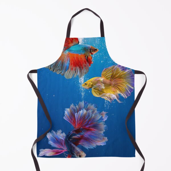 Item preview, Colorful Betta Fish Trio in Blue Water designed and sold by behappyandrelax.