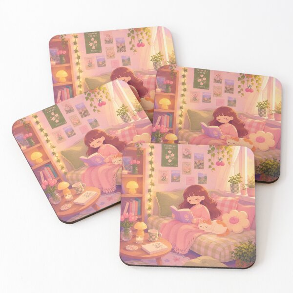 Item preview, Cozy Cottage Reading Nook with Girl and Cat designed and sold by AliceAndCats.