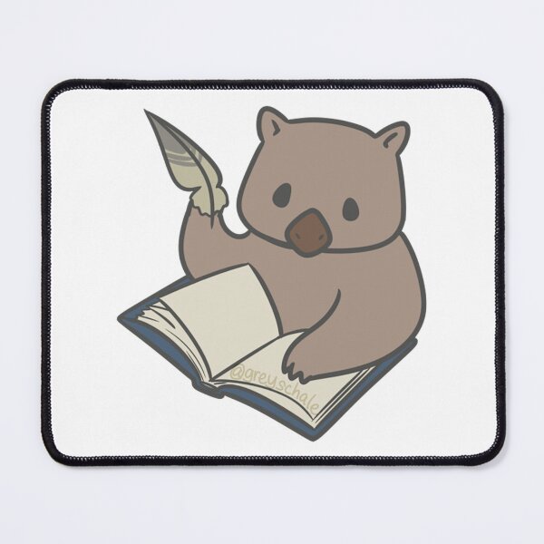 Item preview, Writing Wombat Cute Author Animal Bookworm Illustration designed and sold by Greyschale.