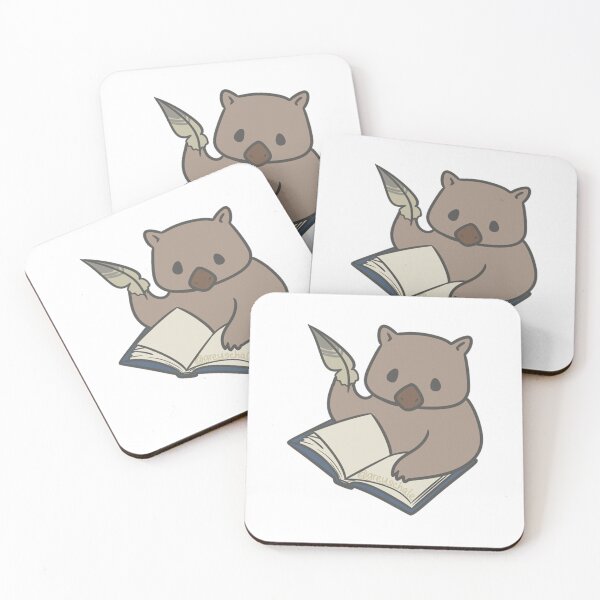 Artikelvorschau, Schreibender Wombat – Niedliches Autortier – Bücherwurm-Illustration entworfen und verkauft von Greyschale.