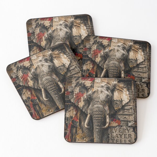 Item preview, Deep Work Engineer Audits Brutalist Industrial Office Art Elephant Canvas designed and sold by SavannaStrikes.