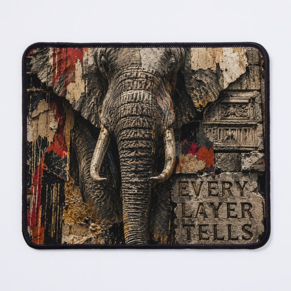 Item preview, Deep Work Engineer Audits Brutalist Industrial Office Art Elephant Canvas designed and sold by SavannaStrikes.