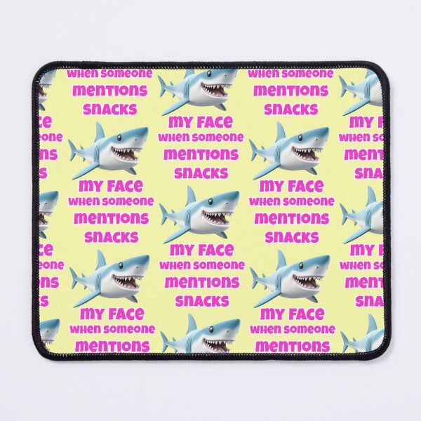 Item preview, Shark meme face on the topic of eating snacks designed and sold by Mauswohn.