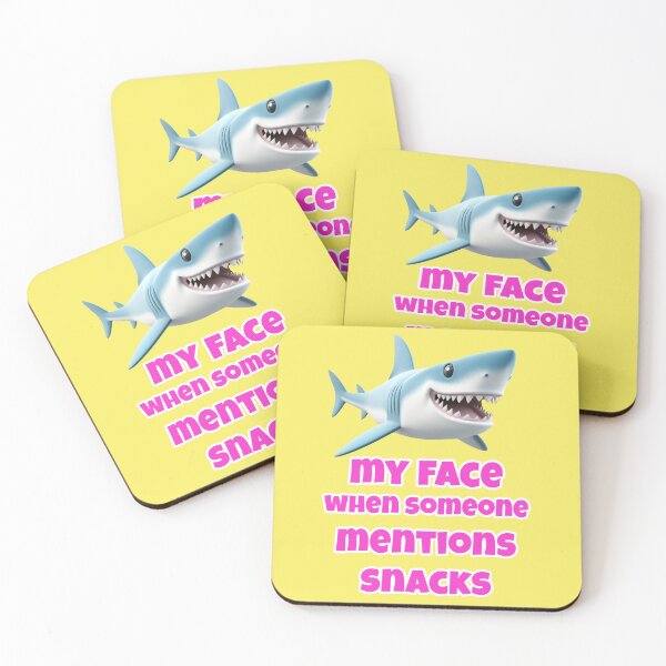 Item preview, Shark meme face on the topic of eating snacks designed and sold by Mauswohn.
