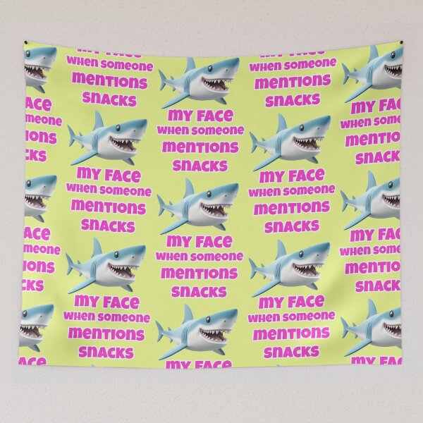 Item preview, Shark meme face on the topic of eating snacks designed and sold by Mauswohn.