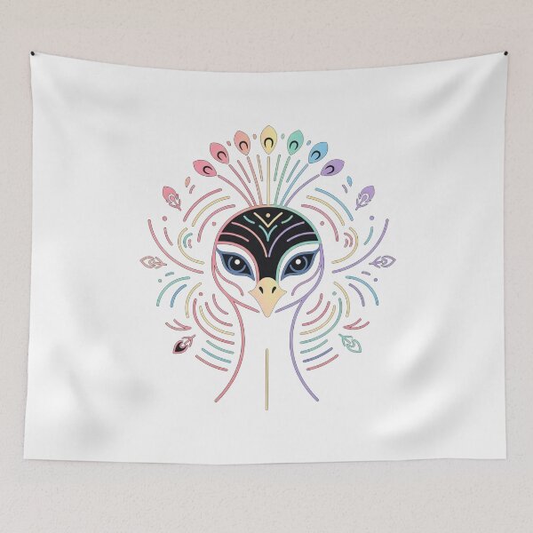 Item preview, Peacock Line Art Illustration designed and sold by Owcomm.