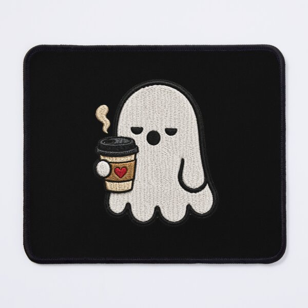 Item preview, Cute Ghost Coffee Kawaii Embroidery Patch Design Morning Boo designed and sold by ColorSplash123.
