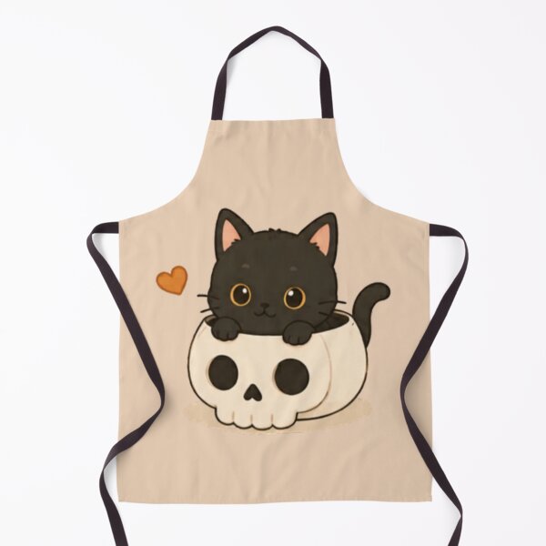 Item preview, Black Cat in Skull designed and sold by MellowMunchkins.