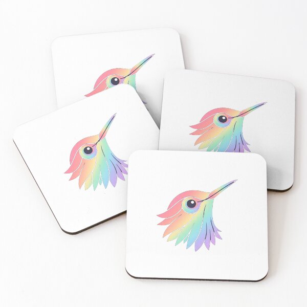 Item preview, Rainbow Hummingbird Minimalist Portrait designed and sold by Owcomm.