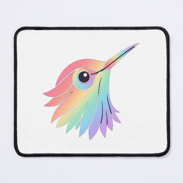 Item preview, Rainbow Hummingbird Minimalist Portrait designed and sold by Owcomm.