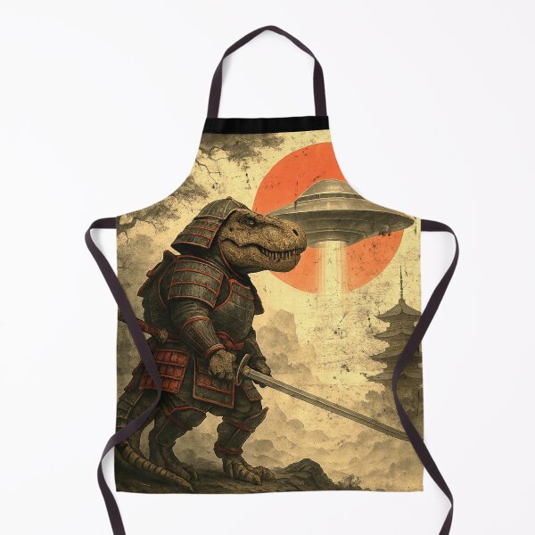 Item preview, Samurai dinosaur Japanese UFO Vintage Ukiyo-e Art designed and sold by CF_VintageDesign.