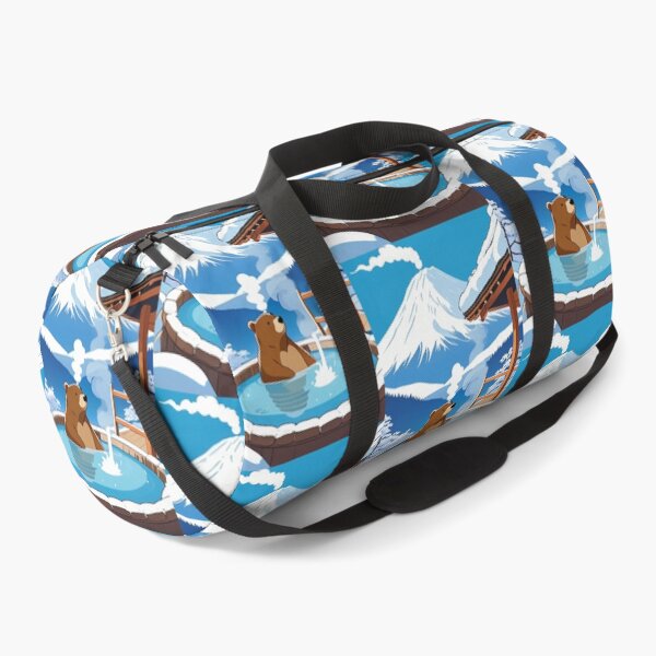 Item preview, Art - Bear relaxing in a Japanese onsen, Winter Scene designed and sold by World-Pets.
