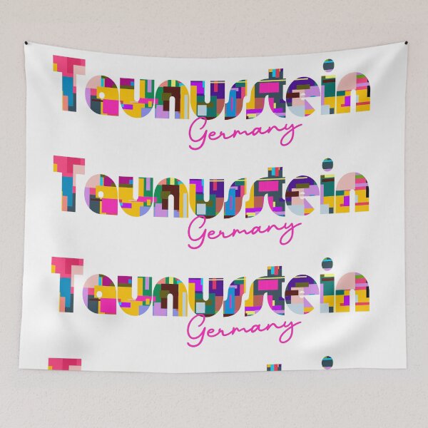 Item preview, Taunusstein, Germany, Vibrant Abstract City Typography Art designed and sold by Wanderful-roads.
