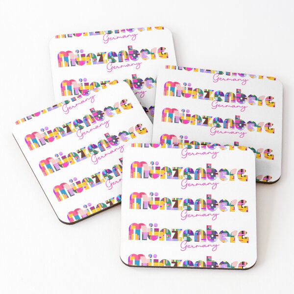 Item preview, Münzenberg, Germany, Vibrant Abstract City Typography Art designed and sold by Wanderful-roads.