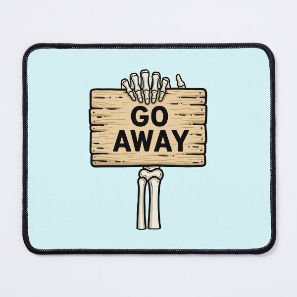 Item preview, Go Away Skeleton Hand Holding Sign designed and sold by nuel-art.