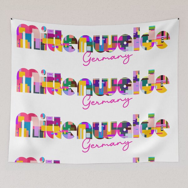 Item preview, Mittenwalde, Germany, Vibrant Abstract City Typography Art designed and sold by Wanderful-roads.