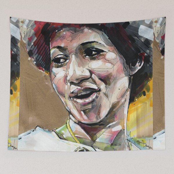 Aperçu de l'œuvre Peinture d'Aretha Franklin créée et vendue par GalleryKauffeld.
