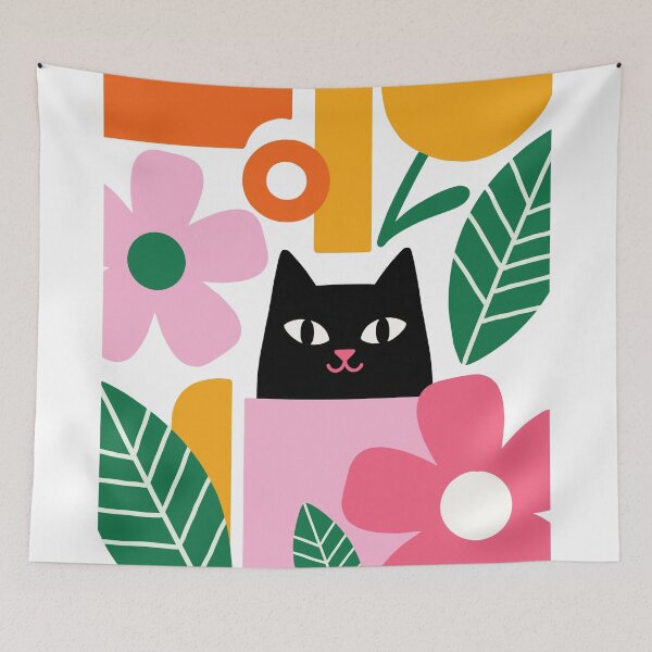 Item preview, Black Cat Botanical Retro designed and sold by Stfnbohm.