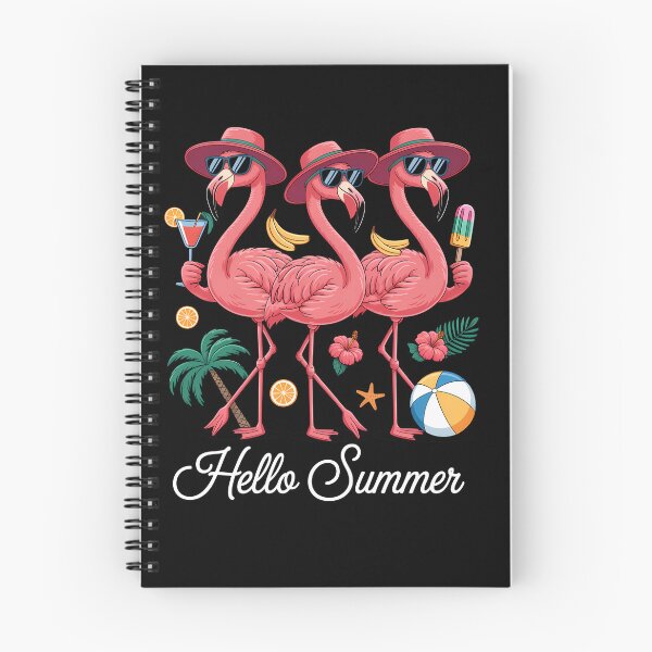 Item preview, Hello Summer Pink Flamingo Summer Vibes Beach Palm Tree designed and sold by SapfireStuArt.