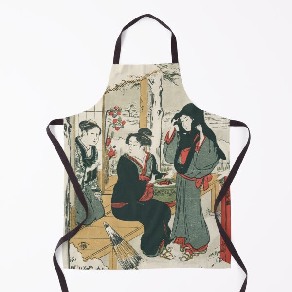 Item preview, Kiyonaga Torii Oji Village Beauties in Snow Vintage Japanese Woodblock Print designed and sold by vekotpu.