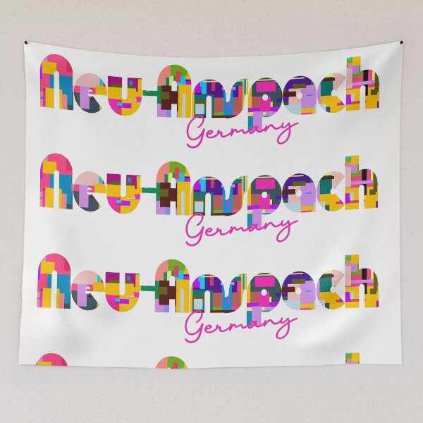 Item preview, Neu-Anspach, Germany, Vibrant Abstract City Typography Art designed and sold by Wanderful-roads.