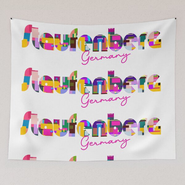 Item preview, Staufenberg, Germany, Vibrant Abstract City Typography Art designed and sold by Wanderful-roads.