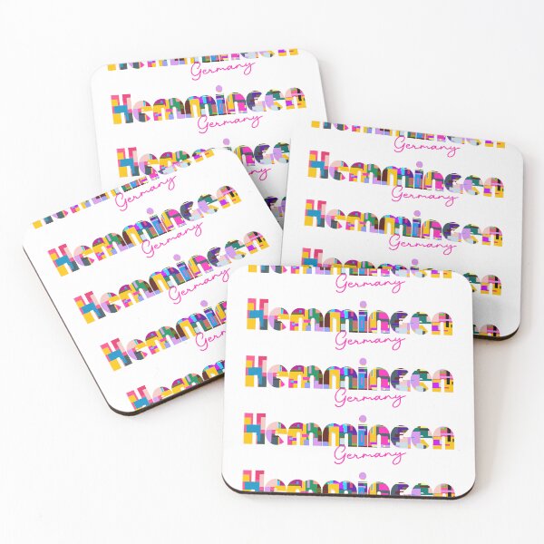 Item preview, Hemmingen, Germany, Vibrant Abstract City Typography Art designed and sold by Wanderful-roads.