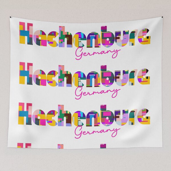 Item preview, Hachenburg, Germany, Vibrant Abstract City Typography Art designed and sold by Wanderful-roads.
