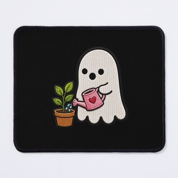 Item preview, Cute Ghost Plant Lover Kawaii Embroidery Patch Design designed and sold by ColorSplash123.