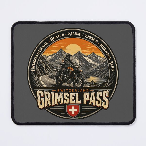 Item preview, Grimsel Pass Switzerland Grimselpass Motorcycle Cycle Sticker TShirt 10 designed and sold by OuterShellUK.