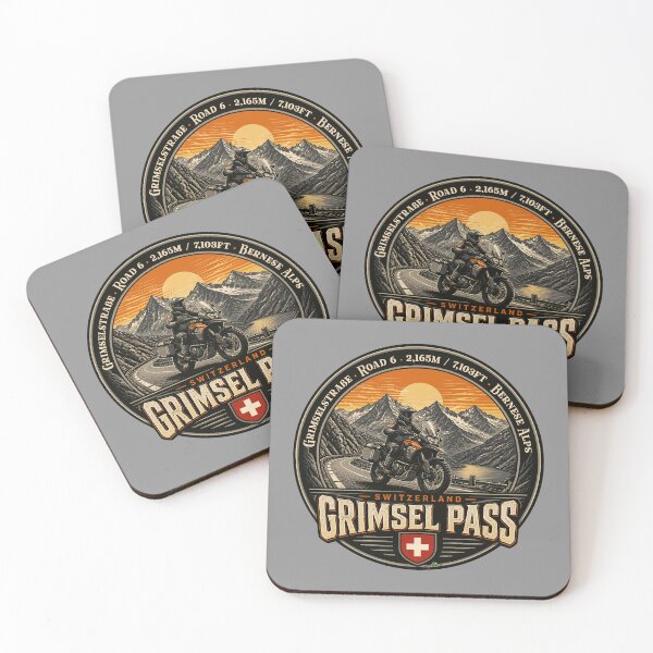 Item preview, Grimsel Pass Switzerland Grimselpass Motorcycle Cycle Sticker TShirt 10 designed and sold by OuterShellUK.