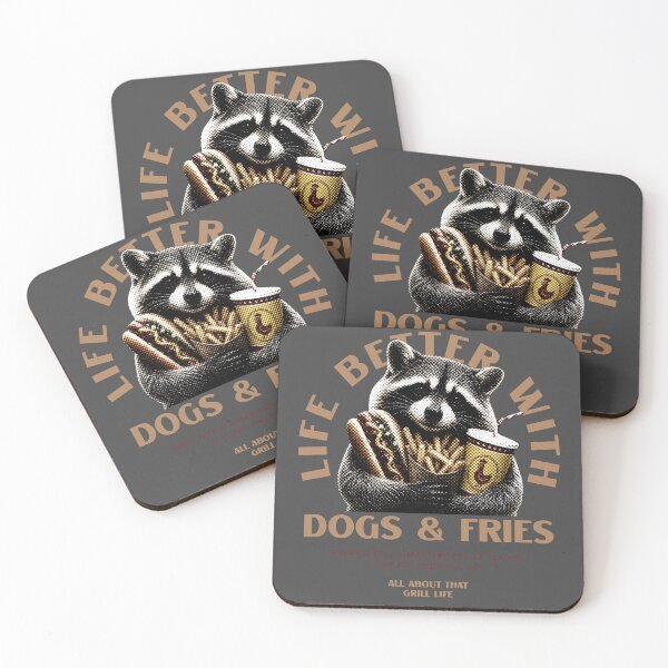 Item preview, Life Better With Dogs & Fries : Raccoon Fast Food Graphic designed and sold by Bluebird Crafted Tee.