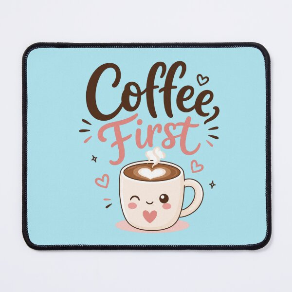 Item preview, Coffee First Cute Kawaii Coffee Lover Typography | Funny Morning Coffee Aesthetic Sticker designed and sold by Sanika arts .