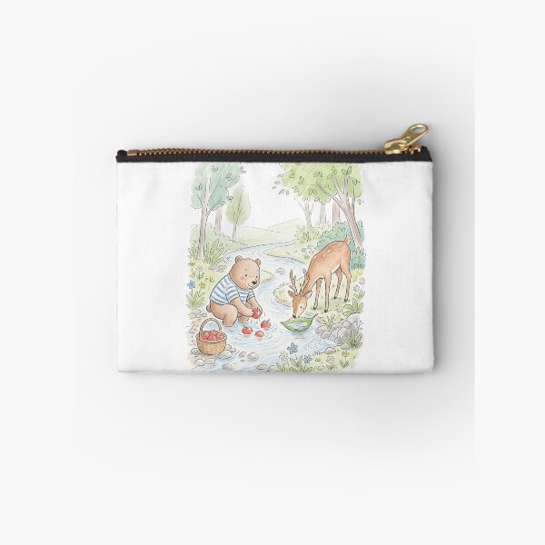 Item preview, Cute Bear and Deer Washing Fresh Fruit by Forest Stream designed and sold by TaiwanMemory.