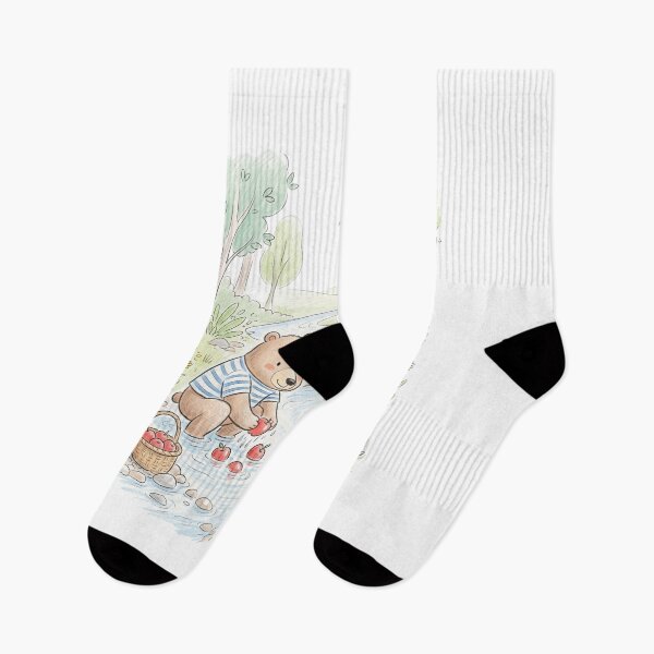 Item preview, Cute Bear and Deer Washing Fresh Fruit by Forest Stream designed and sold by TaiwanMemory.