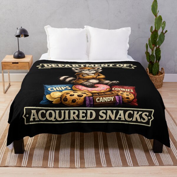 Item preview, Department of Acquired Snacks Funny Raccoon Snack Lover Vintage Graphic T-Shirt designed and sold by clockedoutwearshop.