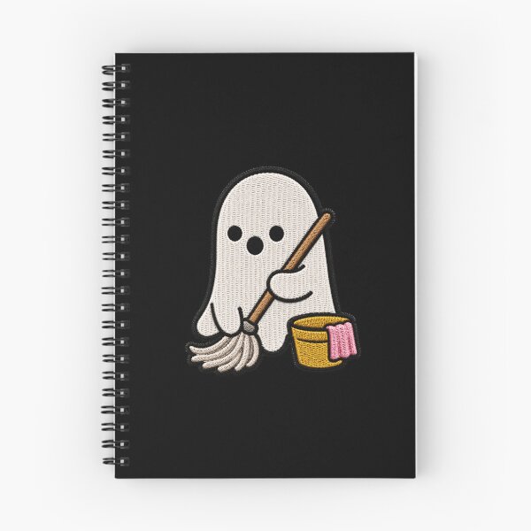 Item preview, Cute Ghost Cleaning Kawaii Embroidery Patch Design designed and sold by ColorSplash123.