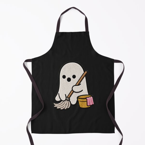 Item preview, Cute Ghost Cleaning Kawaii Embroidery Patch Design designed and sold by ColorSplash123.