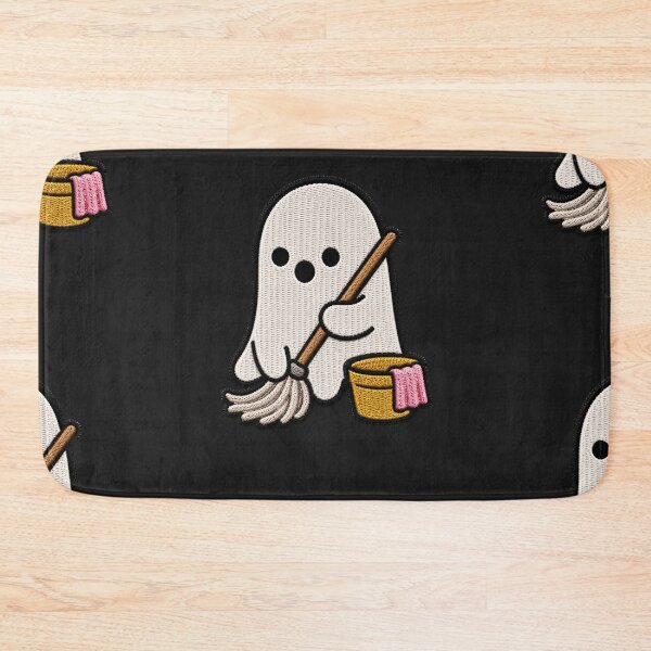 Item preview, Cute Ghost Cleaning Kawaii Embroidery Patch Design designed and sold by ColorSplash123.