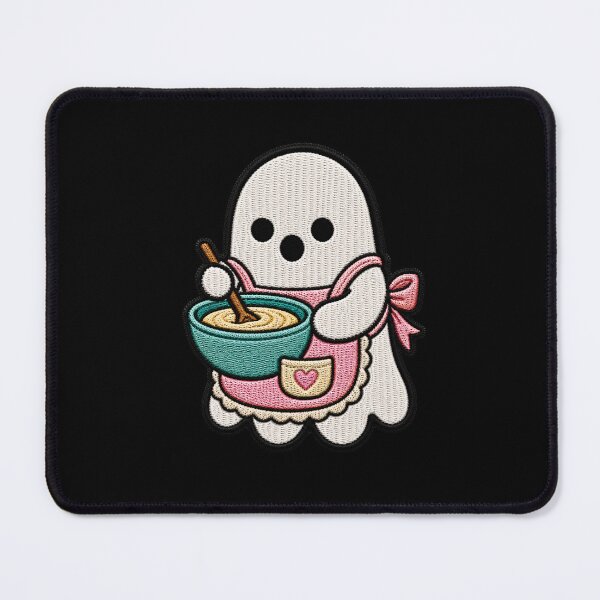 Item preview, Cute Ghost Cooking Kawaii Embroidery Patch Design designed and sold by ColorSplash123.
