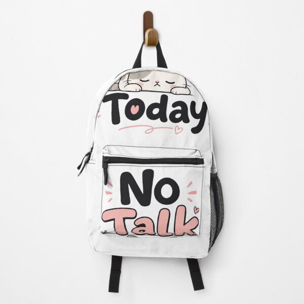 Item preview, No Talk Today Cute Cat | Introvert Mood Funny Kawaii Typography Sticker designed and sold by Sanika arts .