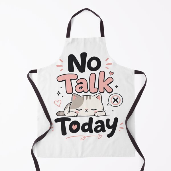 Item preview, No Talk Today Cute Cat | Introvert Mood Funny Kawaii Typography Sticker designed and sold by Sanika arts .