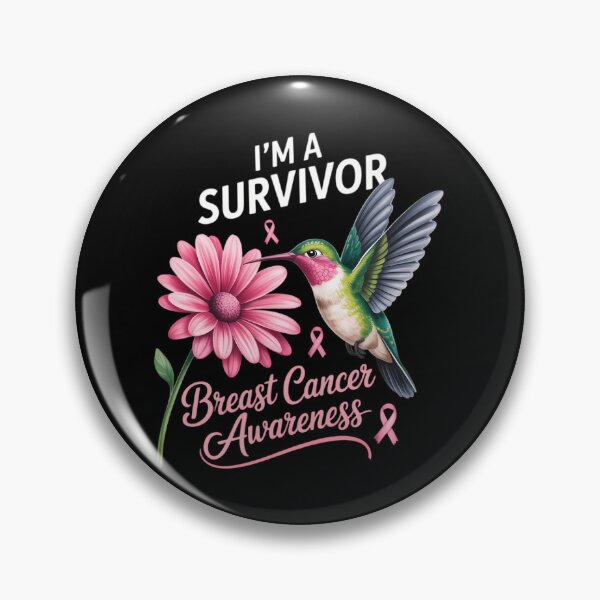 Item preview, Hummingbird Sunflower I'm A Survivor Breast Cancer Awareness designed and sold by SapfireStuArt.